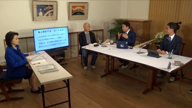 青山繁晴・参議院議員/長尾敬・衆議院議員/石橋文登・政治ジャーナリスト/有元隆志・産経新聞月刊「正論」発行人兼調査室長